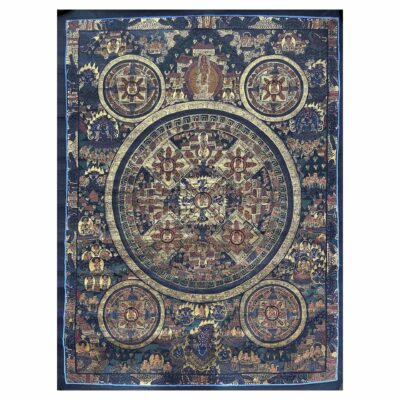 Buddhist Handmade Thangka Painting of Pancha Buddha – Real Gold, Hand-Painted