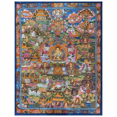 Buddhist Handmade Thangka Painting of Buddha Life Story – Real Gold, Hand-Painted
