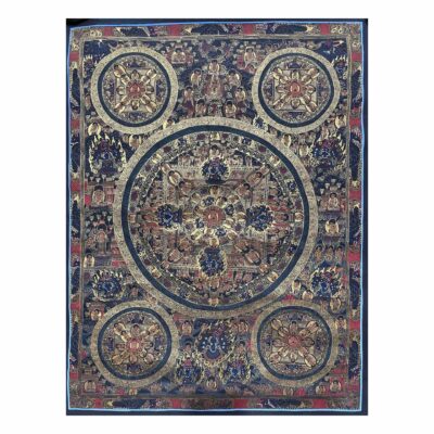 Buddhist Handmade Thangka Painting of Pancha Buddha – Real Gold, Hand-Painted