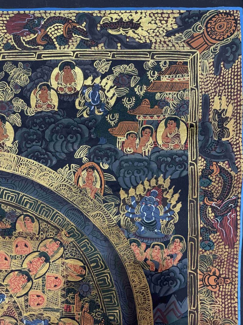 Buddhist Handmade Thangka Painting of Mandala – Real Gold, Hand-Painted - Image 3