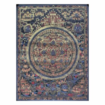 Buddhist Handmade Thangka Painting of Mandala – Real Gold, Hand-Painted, Sacred Art