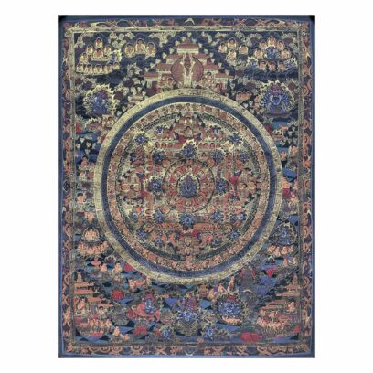 Buddhist Handmade Thangka Painting of Mandala – Real Gold, Hand-Painted, Sacred Art