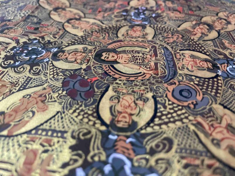 Buddhist Handmade Thangka Painting of Pancha Buddha – Real Gold, Hand-Painted - Image 7