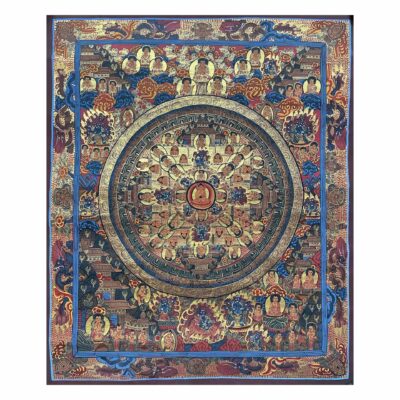 Buddhist Handmade Thangka Painting of Mandala – Real Gold, Hand-Painted