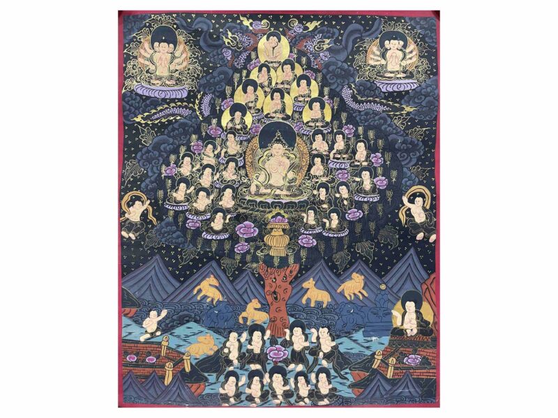 Buddhist Handmade Thangka Painting of Buddha Life Story – Real Gold, Hand-Painted