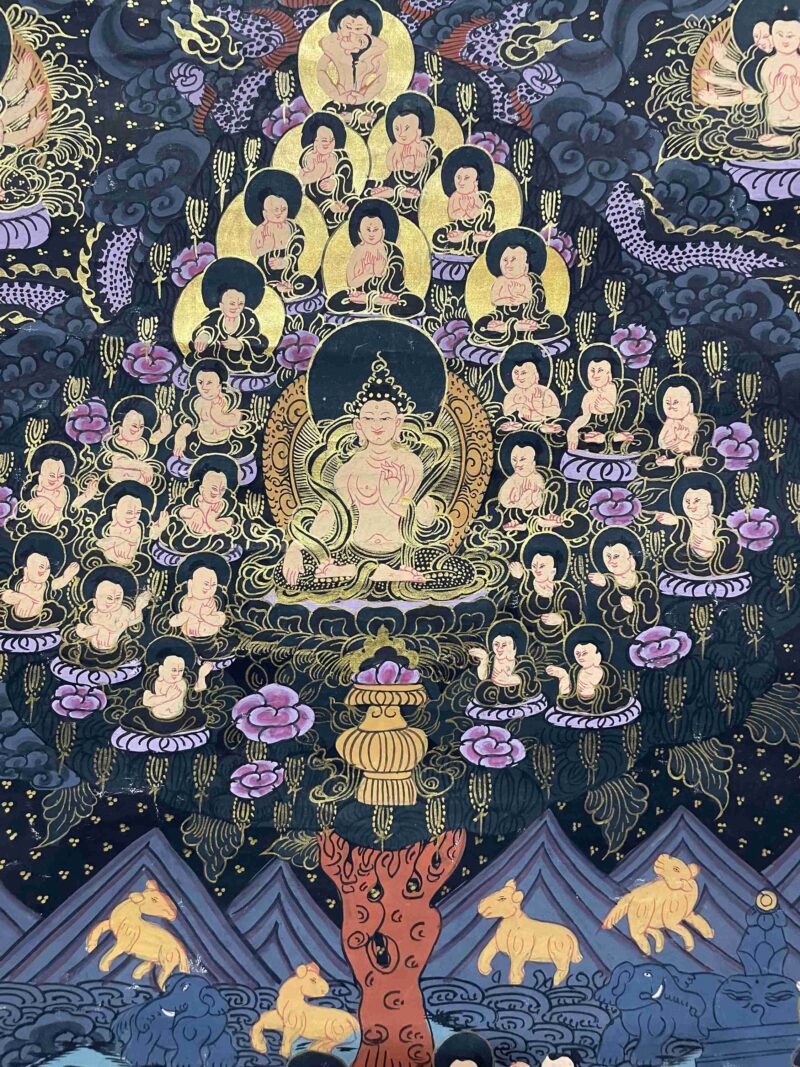 Buddhist Handmade Thangka Painting of Buddha Life Story – Real Gold, Hand-Painted - Image 3