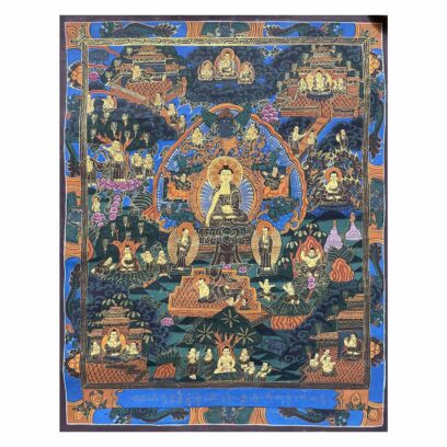 Buddhist Handmade Thangka Painting – Buddha Life Story, Hand-Painted with Real Gold