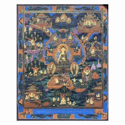 Buddhist Handmade Thangka Painting – Buddha Life Story, Hand-Painted with Real Gold