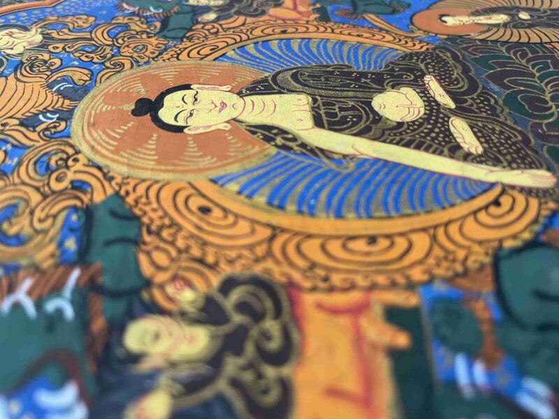 Buddhist Handmade Thangka Painting – Buddha Life Story, Hand-Painted with Real Gold - Image 7
