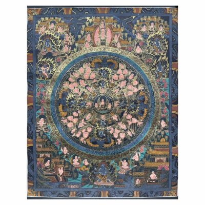 Buddhist Handmade Thangka Painting – Mandala, Hand-Painted with Real Gold
