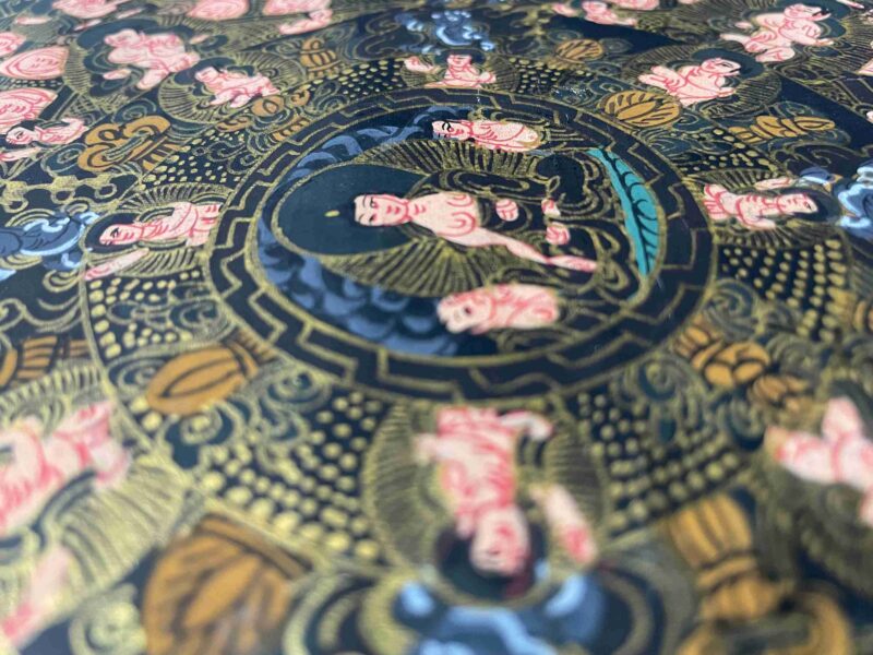 Buddhist Handmade Thangka Painting – Mandala, Hand-Painted with Real Gold - Image 7