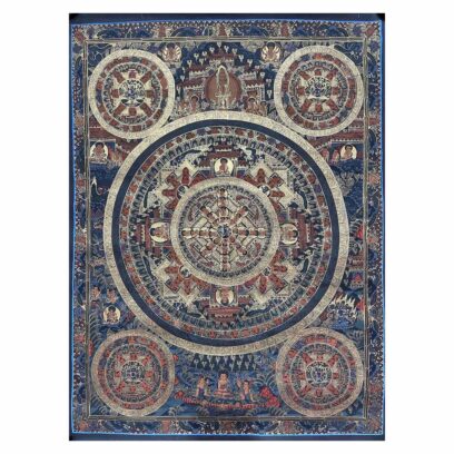 Buddhist Handmade Thangka Painting – Pancha Mandala, Hand-Painted with Real Gold