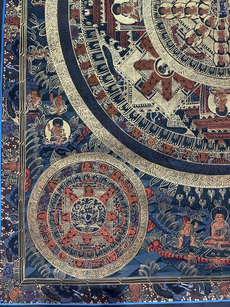 Buddhist Handmade Thangka Painting – Pancha Mandala, Hand-Painted with Real Gold - Image 5