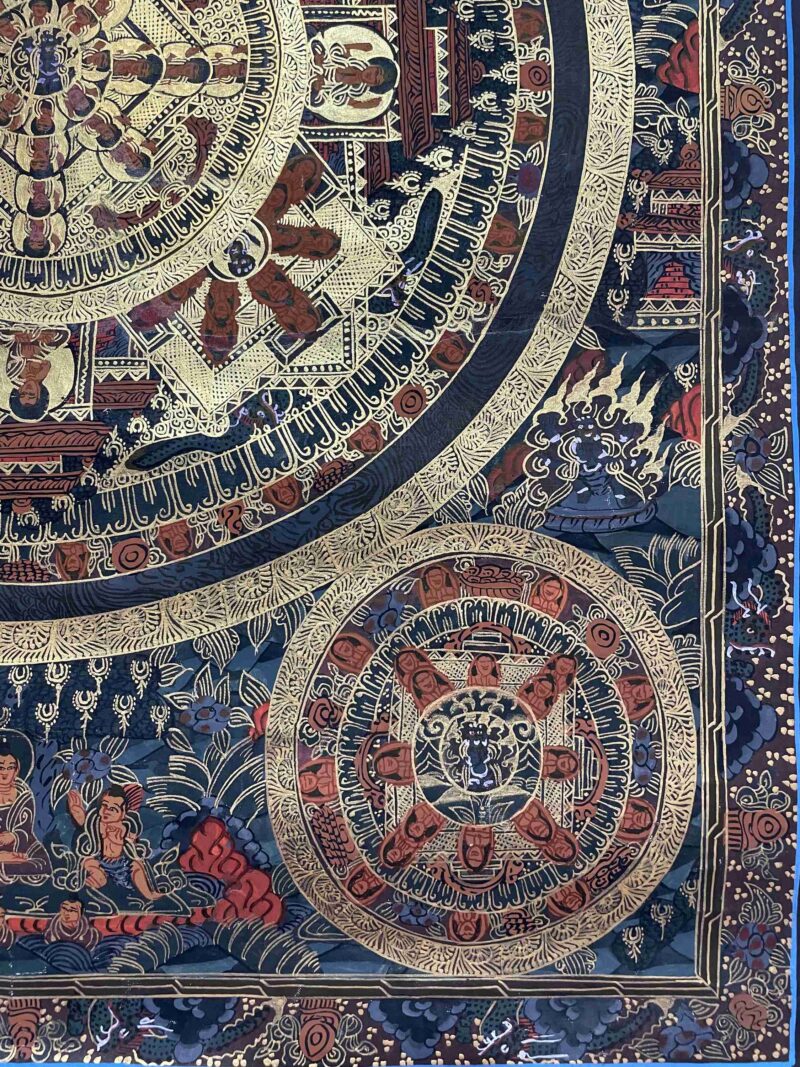 Buddhist Handmade Thangka Painting – Pancha Mandala, Hand-Painted with Real Gold - Image 6