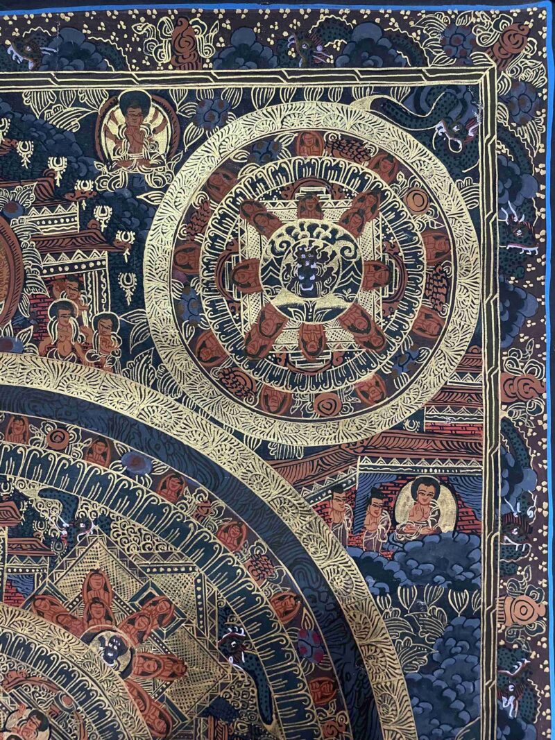 Buddhist Handmade Thangka Painting – Pancha Mandala, Hand-Painted with Real Gold - Image 3