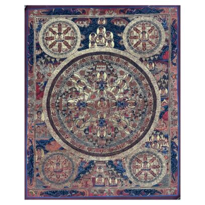 Buddhist Handmade Thangka Painting of Pancha Mandala – Hand Painted
