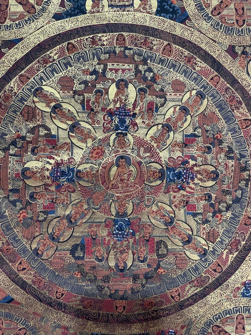 Buddhist Handmade Thangka Painting of Pancha Mandala – Hand Painted - Image 4