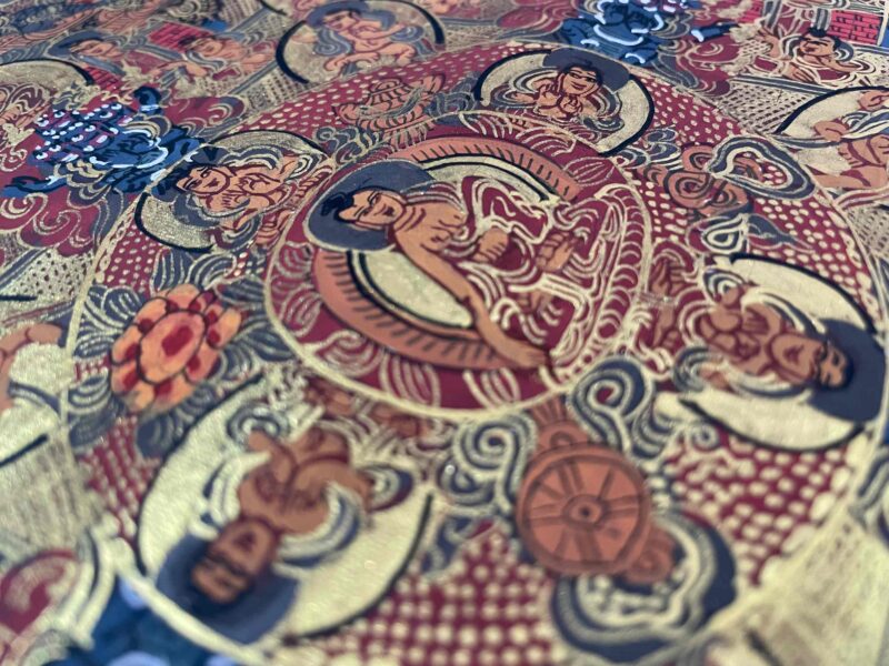 Buddhist Handmade Thangka Painting of Pancha Mandala – Hand Painted - Image 7