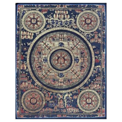 Buddhist Handmade Thangka Painting of Pancha Mandala – Hand-Painted