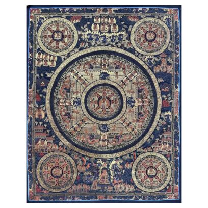 Buddhist Handmade Thangka Painting of Pancha Mandala – Hand-Painted