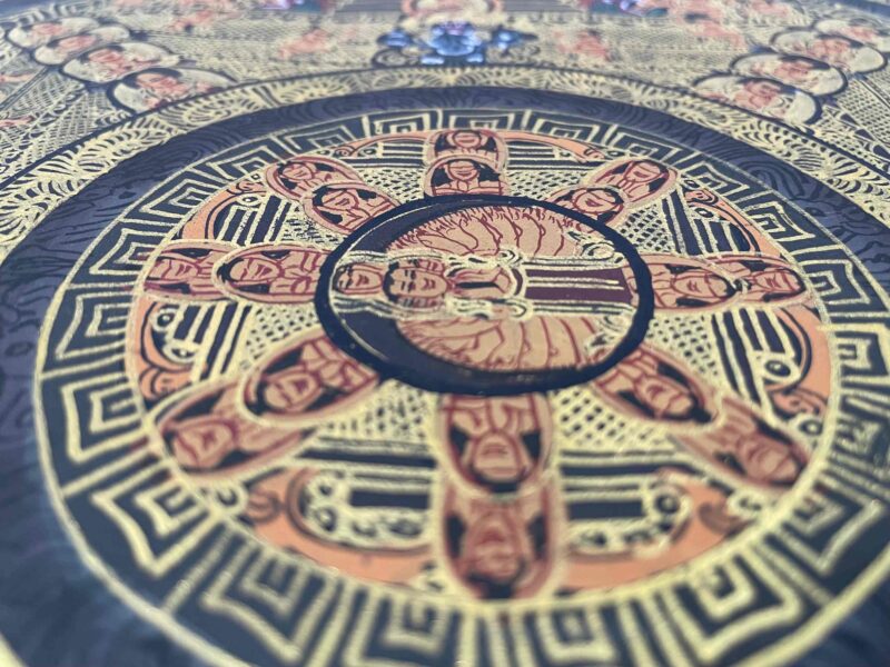 Buddhist Handmade Thangka Painting of Pancha Mandala – Hand-Painted - Image 5
