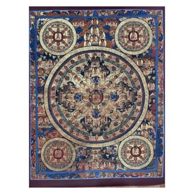Buddhist Handmade Thangka Painting of Pancha Mandala – Hand-Painted