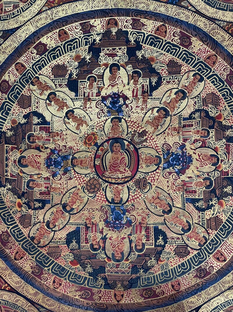 Buddhist Handmade Thangka Painting of Pancha Mandala – Hand-Painted - Image 4