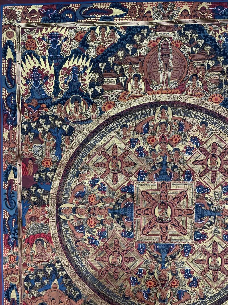 Buddhist Handmade Thangka Painting of Buddha Mandala – Hand-Painted - Image 2
