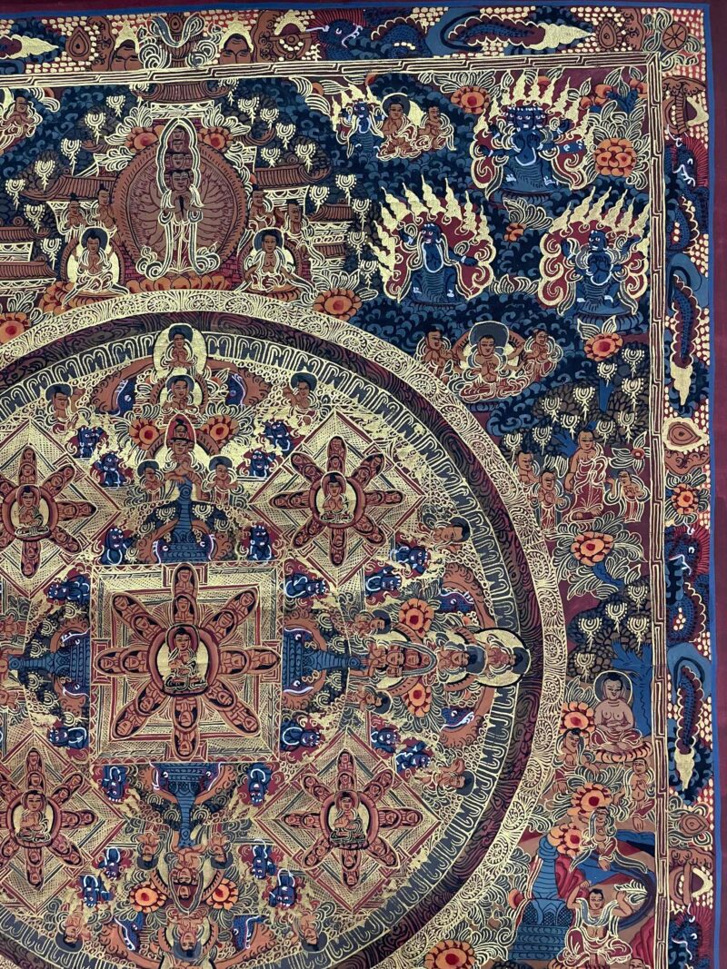 Buddhist Handmade Thangka Painting of Buddha Mandala – Hand-Painted - Image 3