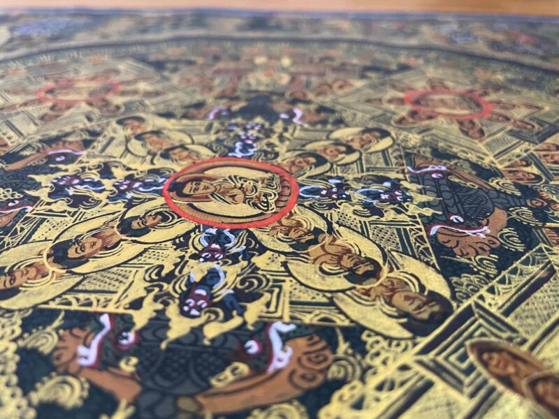 Buddhist Handmade Thangka Painting of Pancha Mandala – Hand-Painted - Image 7