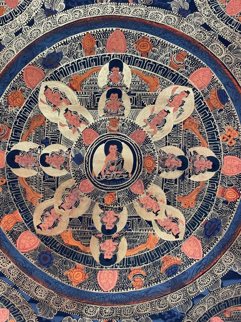 Buddhist Handmade Thangka Painting of Pancha Mandala – Hand-Painted - Image 4