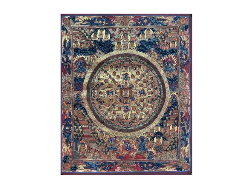 Buddhist Handmade Thangka Painting of Buddha Mandala – Hand-Painted