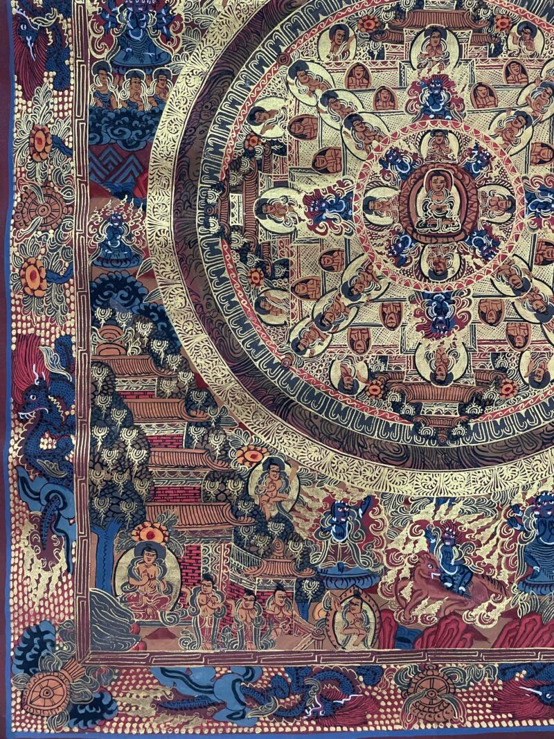 Buddhist Handmade Thangka Painting of Buddha Mandala – Hand-Painted - Image 5
