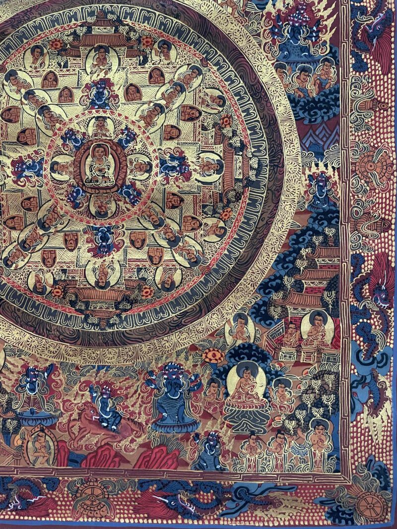 Buddhist Handmade Thangka Painting of Buddha Mandala – Hand-Painted - Image 6