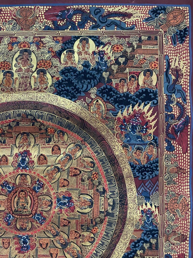 Buddhist Handmade Thangka Painting of Buddha Mandala – Hand-Painted - Image 3