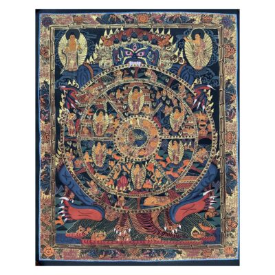 Buddhist Handmade Thangka Painting – The Wheel of Life (Hand-Painted)
