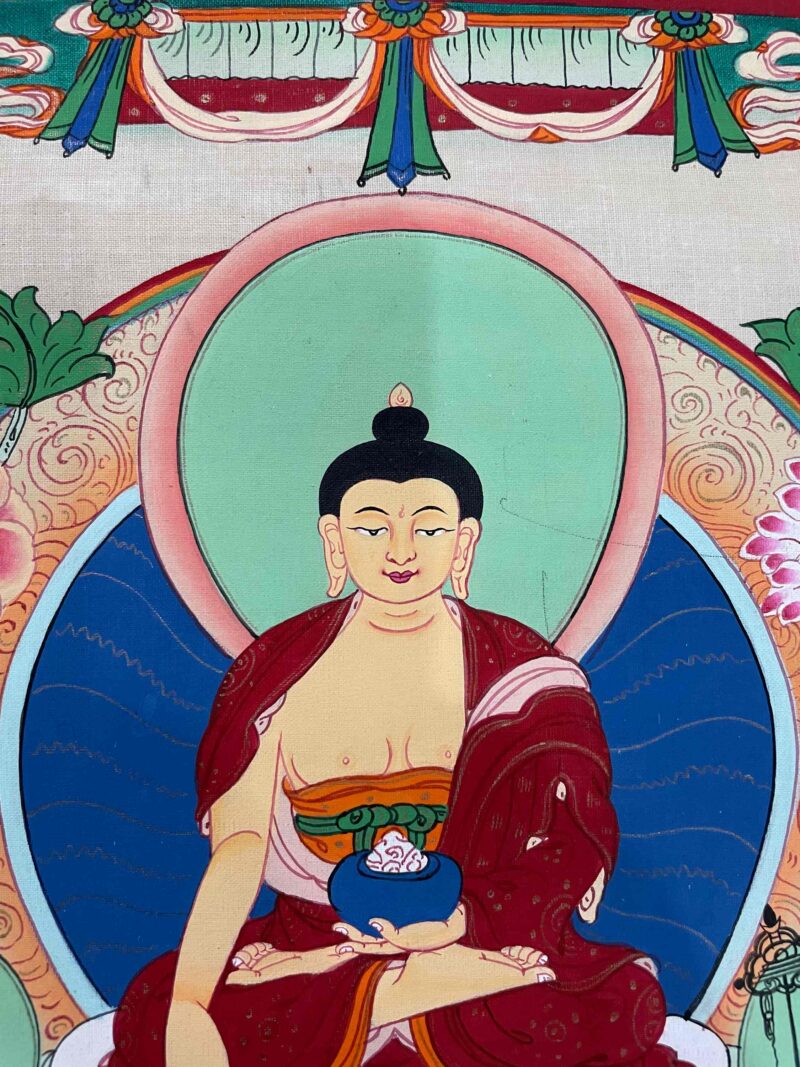 Buddhist Handmade Thangka Painting – Shakyamuni Buddha (Hand-Painted) - Image 2