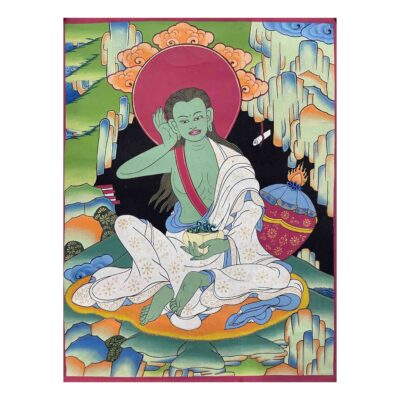 Buddhist Handmade Thangka Painting – Milarepa (Hand-Painted)