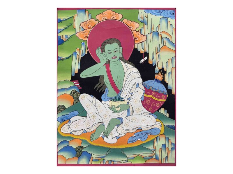 Buddhist Handmade Thangka Painting – Milarepa (Hand-Painted)