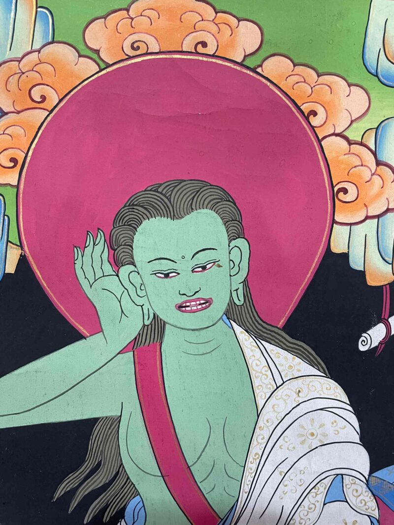 Buddhist Handmade Thangka Painting – Milarepa (Hand-Painted) - Image 3