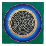 Buddhist Handmade Thangka Painting – Mantra Mandala (Hand-Painted, Real Gold)