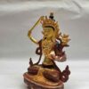 Buddhist Handmade Manjushri Statue – Partly Gold-Plated, Gold Face Painted - Image 4
