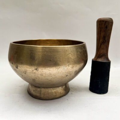 Large Naga Singing Bowl with Stand – 16 cm Hand-Hammered Bronze Tibetan Bowl | Antique Look Buddhist Ritual Sound Bowl