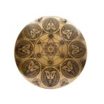 Tibetan Handmade Wind Gong with Sri Yantra Design – Fine Etching, Flat Gong with Rich Resonance