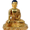 Buddhist Handmade Statue of Shakyamuni Buddha – Full Fire Gold Plated Copper Sculpture with Hand-Painted Face - Image 3