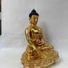 Buddhist Handmade Statue of Shakyamuni Buddha – Full Fire Gold Plated Copper Sculpture with Hand-Painted Face - Image 2