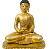 Buddhist Handmade Statue of Amitabha Buddha – Full Fire Gold Plated Copper Sculpture with Gold-Painted Face - Image 3