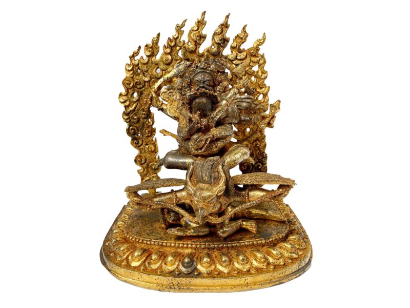 Buddhist Handmade Statue of Marutse – Full Fire Gold Plated with Antique Finish, Copper Sculpture