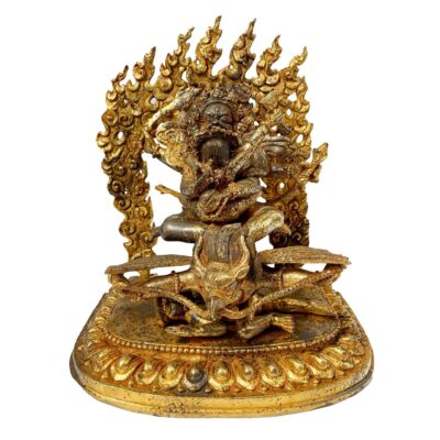 Buddhist Handmade Statue of Marutse – Full Fire Gold Plated with Antique Finish, Copper Sculpture