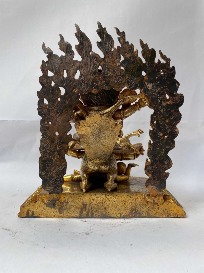 Buddhist Handmade Statue of Marutse – Full Fire Gold Plated with Antique Finish, Copper Sculpture - Image 6